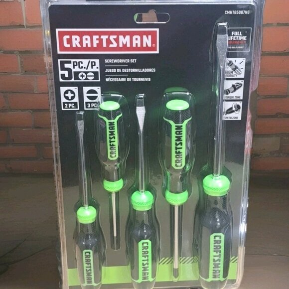craftsman Other - Craftsman Hi Visibility Screwdriver Set. 5pc, No 1 &2 Phillips, 3/16, 1/4, 5/16